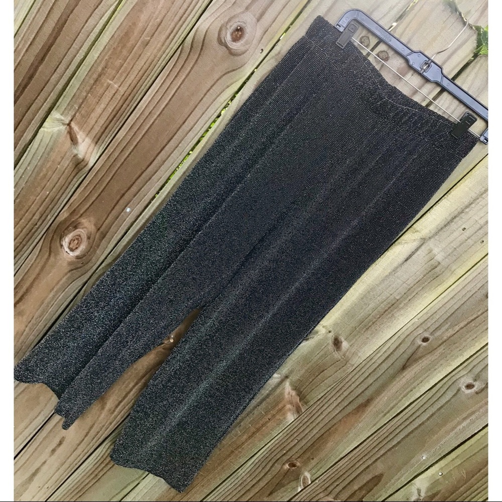 SZ medium black glittery high waisted flare pants